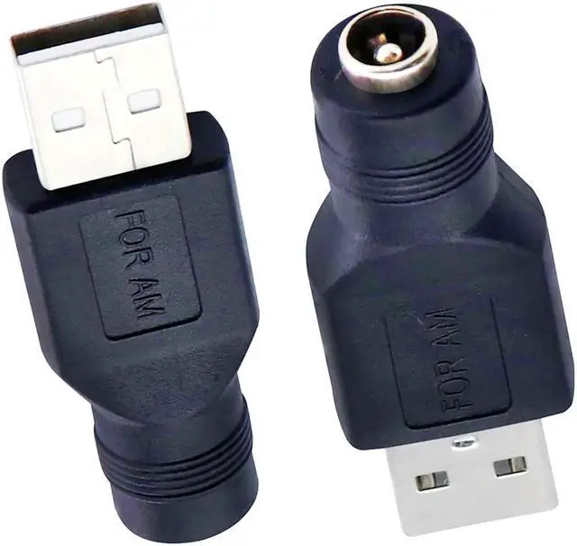 Main image of USB to DC Power Adapter USB 2.0 A Male to DC 5.5x2.1mm Female Connector DC5521 Female to Type A Male Adapter for Laptop PC Smart Phone 2 PCS