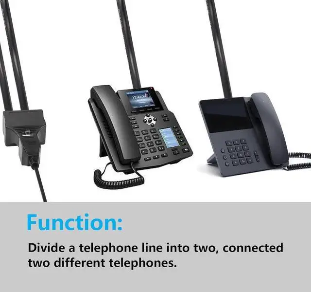 Alt view image 5 of 7 - Phone Jack Splitter RJ11 Male to 2 Female 6P6C Telephone Inline Coupler Telephone Extension Adapter for Landline Fax Machine 2 PCS (M/F)