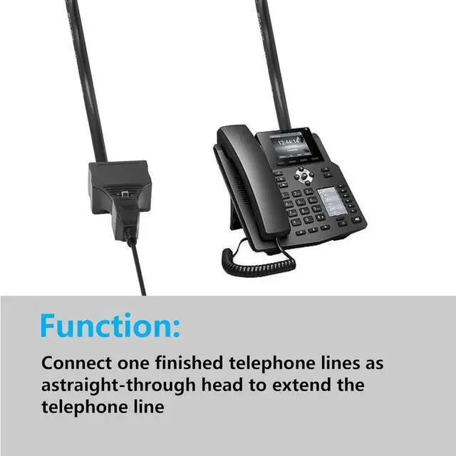 Alt view image 2 of 7 - Phone Jack Splitter RJ11 Male to 2 Female 6P6C Telephone Inline Coupler Telephone Extension Adapter for Landline Fax Machine 2 PCS (M/F)