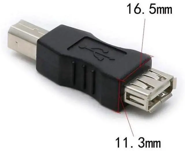 Alt view image 3 of 5 - USB A to B Adapter USB 2.0 A Female to USB B Male Printer Converter Connector Plug for Printer/Scanner Extender Conenction