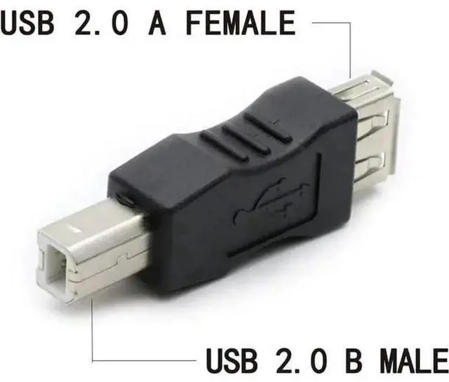 Alt view image 5 of 5 - USB A to B Adapter USB 2.0 A Female to USB B Male Printer Converter Connector Plug for Printer/Scanner Extender Conenction
