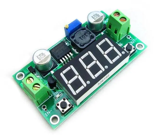Alt view image 2 of 3 - Aomoproing 2pcs LM2596 Adjustable DC-DC Step Down Buck Power Convert Module 4.0-40V Input to 1.25-37V Output with LED Voltmeter Display