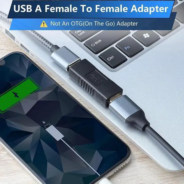 Alt view image 5 of 7 - USB 3.0 Connector Female to Female Adapter USB 3.0 Coupler Adapter Converter Bridge Extension Coupler (Pack of 3, Black)