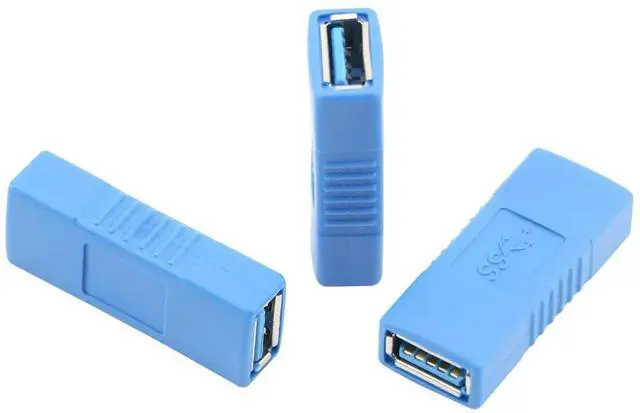 Alt view image 2 of 6 - USB 3.0 Connector Female to Female Adapter USB 3.0 Coupler Adapter Converter Bridge Extension Coupler (Pack of 3, Blue)