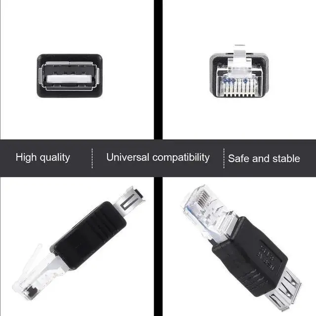 Alt view image 2 of 7 - 2 Pack Ethernet to USB Adapter, USB to Ethernet Adapter, RJ45 Ethernet Male to USB Female Converter, USB to RJ45 Connector for ADSL Modem, Router, Camera with Network Function