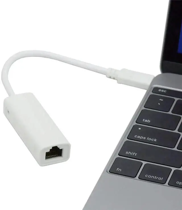 Alt view image 7 of 7 - USB-C Type C USB 3.1 Male to 100Mbps Ethernet Network LAN External Adapter for Laptop