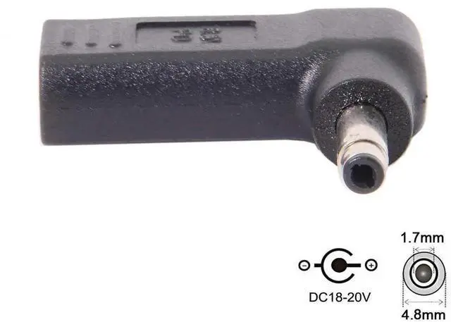 Alt view image 2 of 7 - USB 3.1 Type C USB-C to PD Emulator Trigger 90 Degree Angled Adapter (4.8x1.7mm Blue)