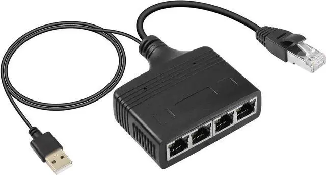 Main image of Gigabit RJ45 Network Splitter Adapter, 1 to 4 Ethernet Splitter 1000Mbps High Speed LAN Network Splitter,4 Devices Share The Internet at The Same Time(1 to 4 Male Gigabit)