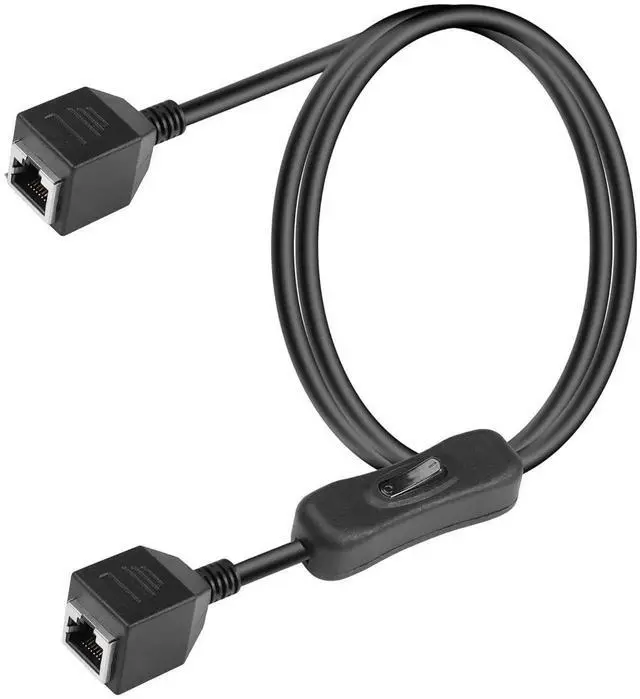 Main image of 3.3Ft Cat6 Ethernet Cable with 304 On/Off Switch, RJ45 Female to Female Internet Network Extension Cord, High Speed, Compatible with PC, Laptop, Router, Switch