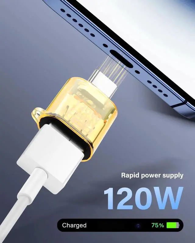 Alt view image 4 of 7 - USB to USB C Adapter PD 120W Type-C Male to USB-A Female Adapter 10Gbps Data Transfer & Fast Charging Compatible with Laptop, Phone, Tablet & PC, 2 Pack (C Male to A Female)