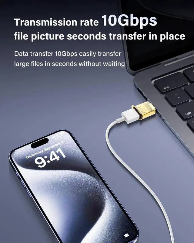 Alt view image 3 of 7 - USB to USB C Adapter PD 120W Type-C Male to USB-A Female Adapter 10Gbps Data Transfer & Fast Charging Compatible with Laptop, Phone, Tablet & PC, 2 Pack (C Male to A Female)