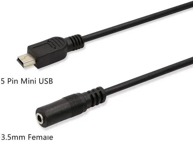 Alt view image 7 of 7 - 3.5mm Female to 5 Pin Mini USB Male Microphone Adapter Cable