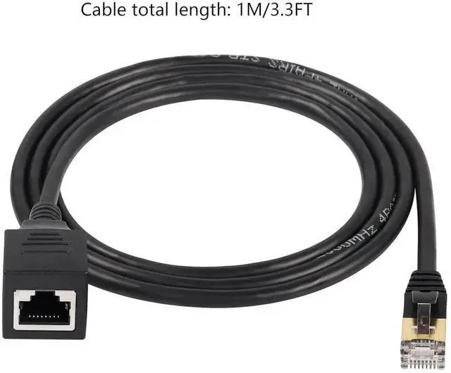 Alt view image 6 of 6 - Cat8 LAN Cable,Ethernet Extension Cable,High Speed 40Gbps 2000Mhz Network Cord,RJ45 Network Patch Cord Male to Female Connector for Router Modem TV PC Computer Laptop (M/F 1M/3.3FT)