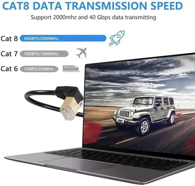 Alt view image 3 of 5 - Ethernet Extension Cable, Cat8 LAN Cable,High Speed 40Gbps 2000Mhz Network Cord,RJ45 Network Patch Cord Male to Female Connector for Router Modem TV PC Computer Laptop 0.5M (M/F Up)