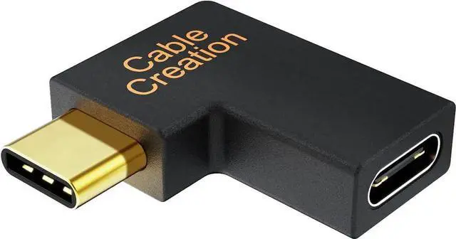 Main image of CableCreation USB C Male to Female Adapter(3A/10G), Right&Left Angled 90 Degree USB 3.1 Type C Male to Female Extension Adapter for MacBook Pro, Surface Book 2, Galaxy S22/S10/S9/S9