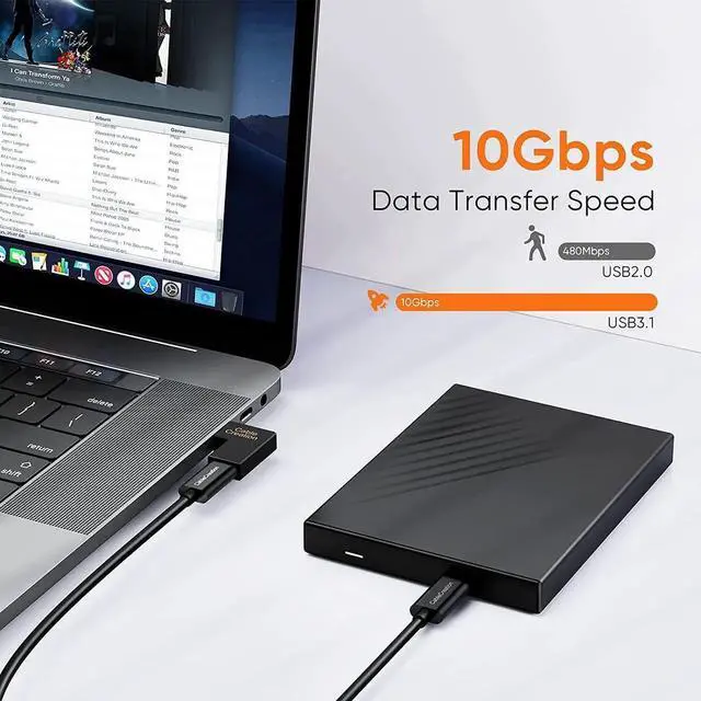 Alt view image 3 of 4 - CableCreation USB C Male to Female Adapter(3A/10G), Right&Left Angled 90 Degree USB 3.1 Type C Male to Female Extension Adapter for MacBook Pro, Surface Book 2, Galaxy S22/S10/S9/S9