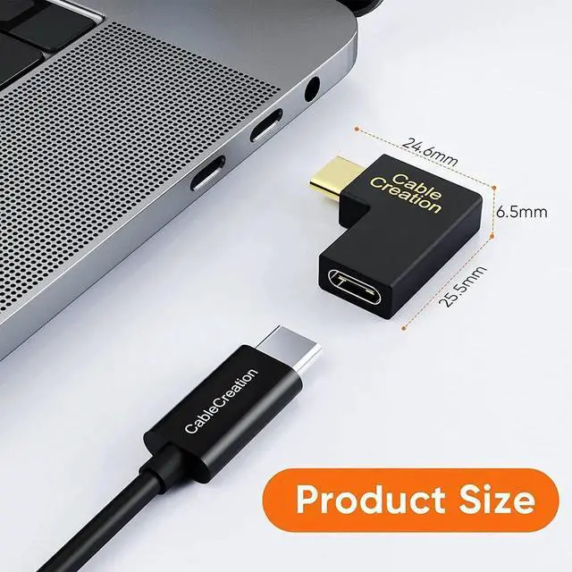 Alt view image 2 of 4 - CableCreation USB C Male to Female Adapter(3A/10G), Right&Left Angled 90 Degree USB 3.1 Type C Male to Female Extension Adapter for MacBook Pro, Surface Book 2, Galaxy S22/S10/S9/S9