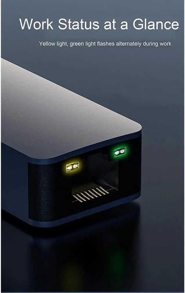 Alt view image 2 of 7 - USB Type C 3.1 to 2.5G Gigabit Ethernet Network Adapter USB Type C to 2.5 Gigabit Network RJ45 LAN 2.5Gbps Converter Compatible for MacBook Air/Pro iPad HP Surface Dell Windows (USB3.1 Interface)