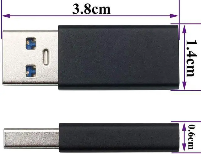 Alt view image 4 of 6 - Type C to USB A Adapter USB Type C Female to USB Male OTG Adapter for Laptops, Power Banks and More USB A Ports Devices, Support Data Sync and Charging (2 Packs-Black F/M)
