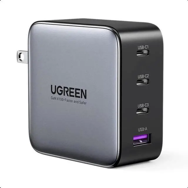 Main image of UGREEN 100W USB C Charger - Nexode 4-Port GaN PD Fast Wall Charger USB-C Power Adapter Compatible with MacBook Pro/Air, Dell XPS, iPad, iPhone 14/13/12 Series, Galaxy S22/S21, Steam Deck and More