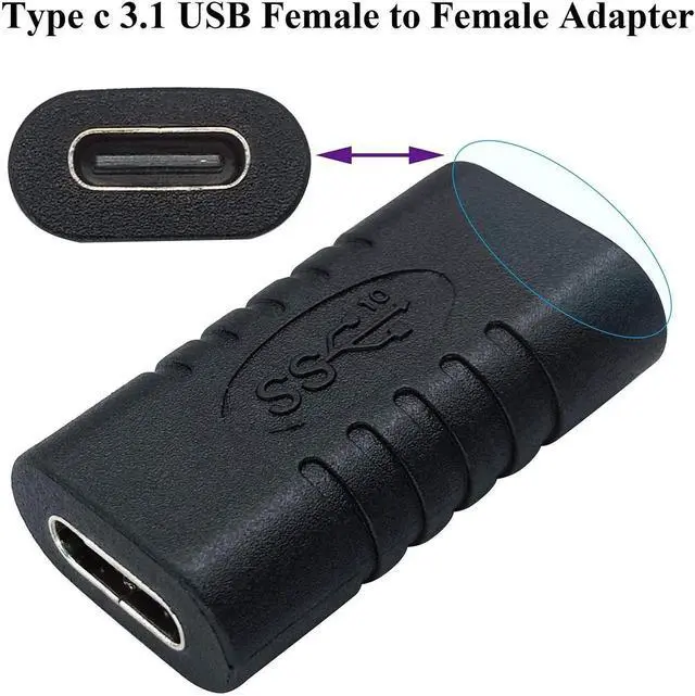 Alt view image 6 of 7 - Type C USB Adapter, Gen 2 (10Gbps) 3A USB-C 3.1 Type C USB Female to Female Extension Adapter Supports Charging, Data, Audio, Video Adapter for Laptop, Phone,MacBook USB C HUB (2Pack-F/F)