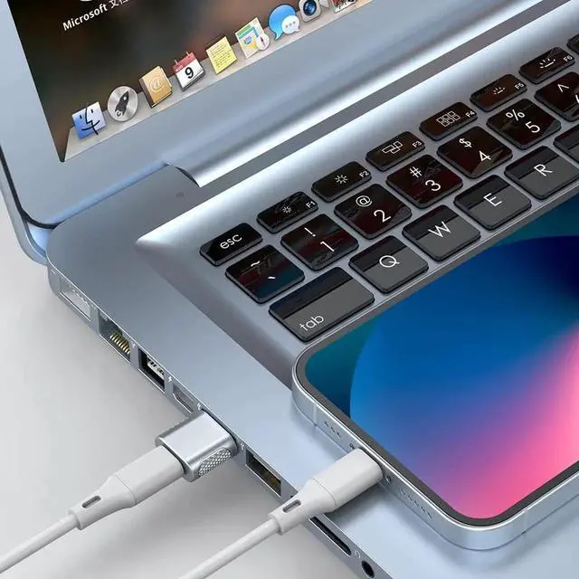 Alt view image 2 of 6 - USB C Female to USB Male Adapter 2 Pack, USB Type C Cable to USB A Charger Converter for Apple Watch Ultra SE Series 8 7, iPhone 14 13 12 11, AirPods, iPad and More - Silver