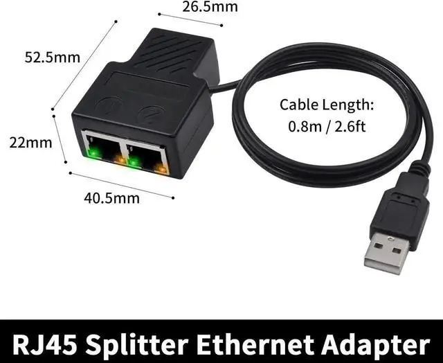 Alt view image 2 of 7 - RJ45 Splitter Adapter, Ethernet Splitter RJ45 Network Extension Connector for Cat5, Cat5e, Cat6, Cat7 Cable Works for Two Devices of Internet Simultaneously, for Router TV Box PC Lapop