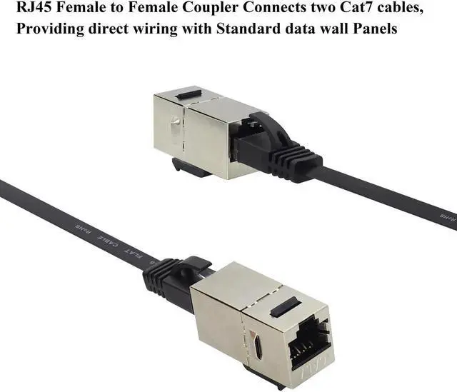 Alt view image 6 of 7 - CAT7 Ethernet Panel Coupler RJ45 Keystone Female Coupler Shielded High-Speed Ethernet Wiring Board Connection,for Computers,Monitor Compatible with CAT7/Cat6/Cat5 Plug-in Cables.(10Pack/CAT7)