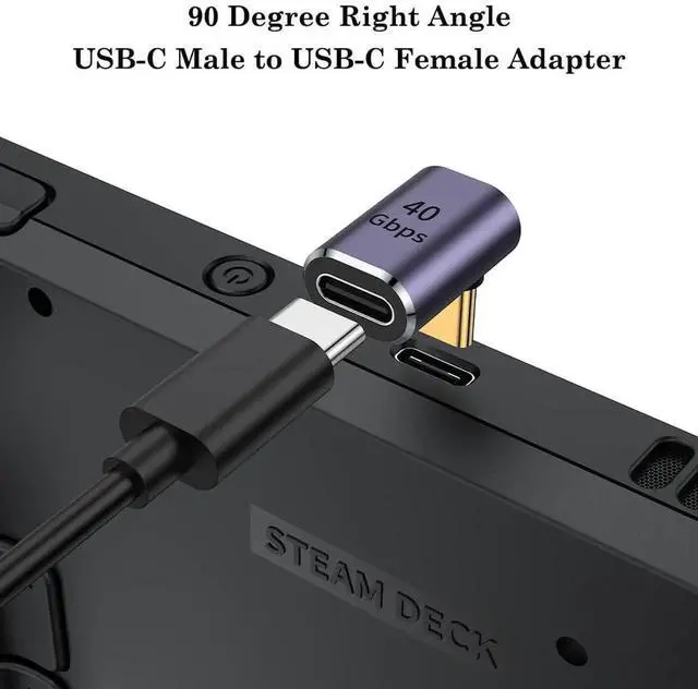 Alt view image 4 of 7 - 90 Degree Right Angle USB C Male to USB C Female Adapter, Up and Down USB Type C Adapter Extender for Steam Deck, ROG Ally, Switch, Notebook, PC, Tablet, Phone and More - 2 Pack