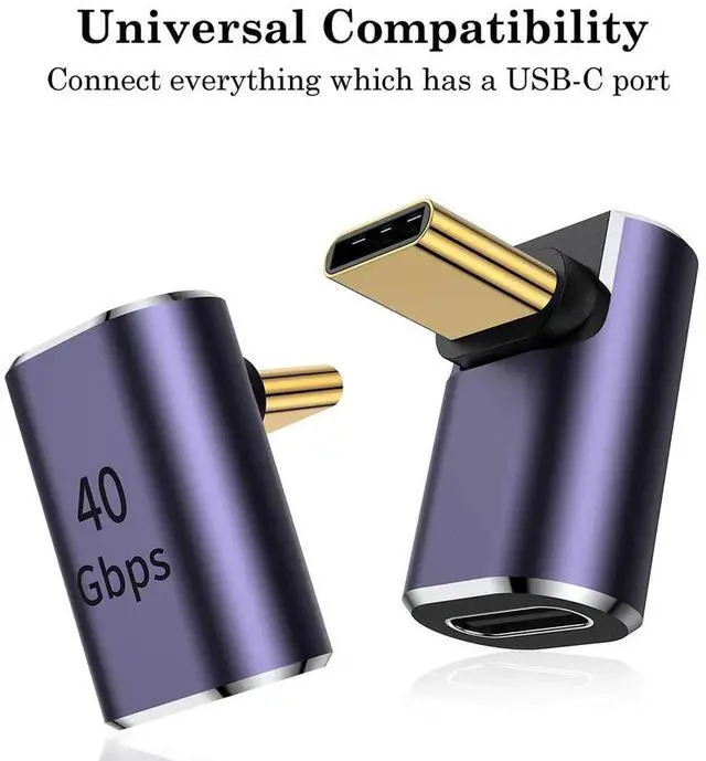 Alt view image 3 of 7 - 90 Degree Right Angle USB C Male to USB C Female Adapter, Up and Down USB Type C Adapter Extender for Steam Deck, ROG Ally, Switch, Notebook, PC, Tablet, Phone and More - 2 Pack