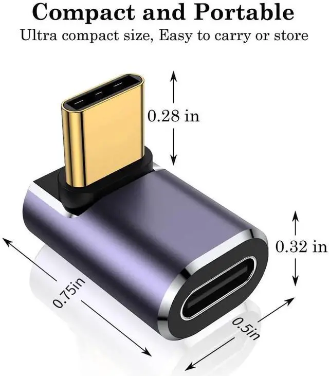 Alt view image 5 of 7 - 90 Degree Right Angle USB C Male to USB C Female Adapter, Up and Down USB Type C Adapter Extender for Steam Deck, ROG Ally, Switch, Notebook, PC, Tablet, Phone and More - 2 Pack
