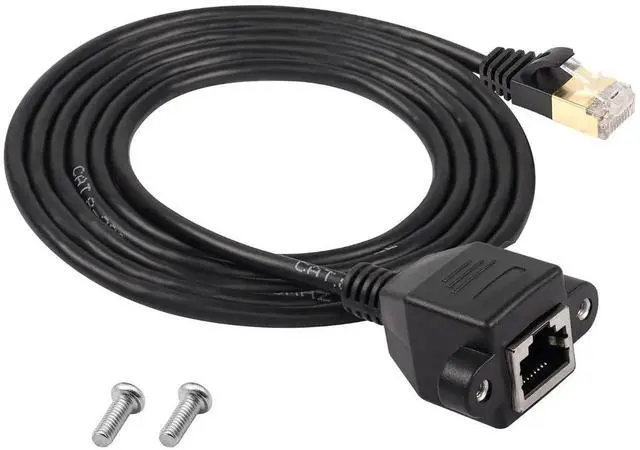 Main image of Cat8 LAN Cable, RJ45 Male to Female Shielded Ethernet Network Connector Screw Panel Mount Extension Cable for Router Modem TV PC Computer Laptop (M/F 1.5M/4.9FT)