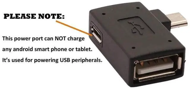 Alt view image 4 of 4 - 2-in-1 Powered Micro USB OTG Adapter 90 Degree Left Angled for PlayStaion Classic, Raspberry Pi Zero, Chromecast and TiVo Stream 4K - 2 Pack