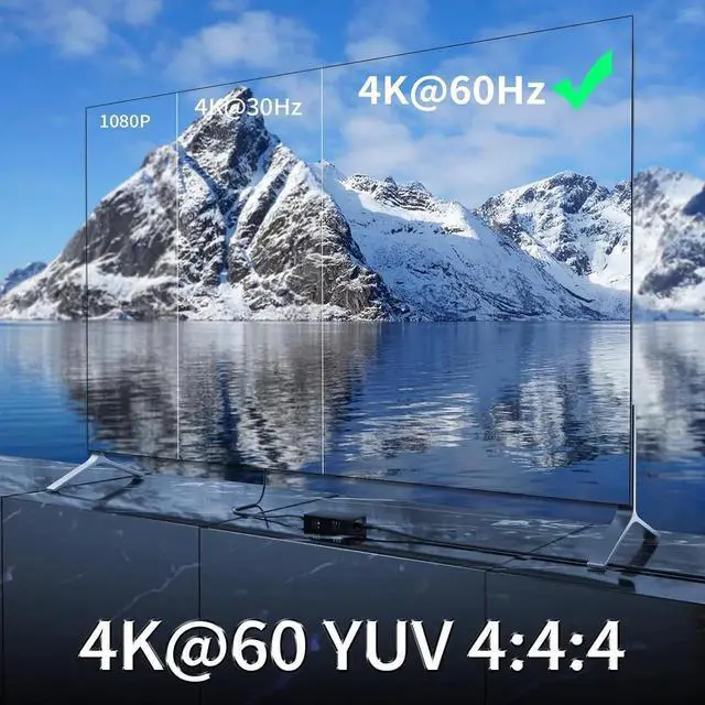 Alt view image 7 of 7 - HDMI Extender Splitter 1x4 HD 4K @60Hz Over CAT5/CAT6/CAT7 Ethernet CableUp to 196ft-Loop Out-Equipped with IR POC and EDID