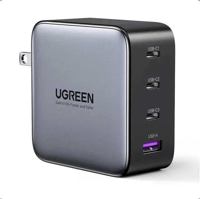 Main image of UGREEN 100W USB C Wall Charger - 4 Port GaN PD Fast Charger USB-C Power Adapter Compatible with MacBook Pro/Air, Dell XPS, iPad Mini/Pro, iPhone 13/13 Pro Max/iPhone 12, Galaxy S22/S21, Pixel