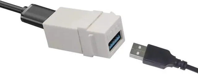 Alt view image 7 of 7 - USB 3.0 A Keystone Adapter Female to Female USB 3.0 A Keystone Jack Insert Socket Coupler Adapter for Wall Plate Outlet Panel (White/5 Pack)