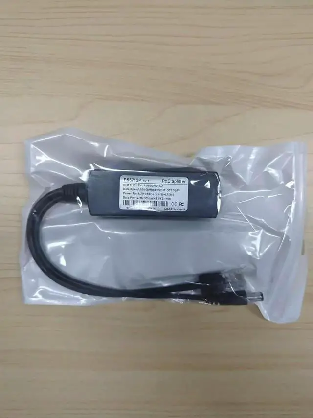 Alt view image 3 of 7 - Active PoE Splitter 12V 1A Output with IEEE 802.3af Standard Compliant 10,100Mbps Power Over Ethernet Splitter Adapter for Security IP Camera CCTV Surveillance Device 5.5x2.1mm (PS5712P Black)