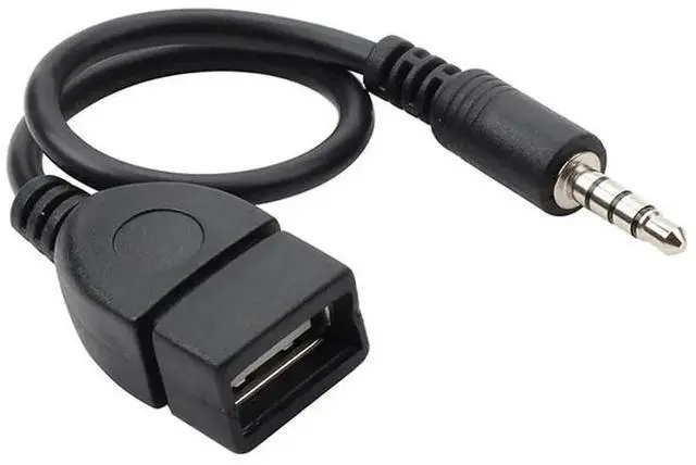 Alt view image 5 of 7 - 2-Pack AUX to USB Adapter, 3.5mm Male Audio Jack to USB 2.0 Female Converter for Car Gold-Plated Anti-Interference Cable for Playing Music from U Disk