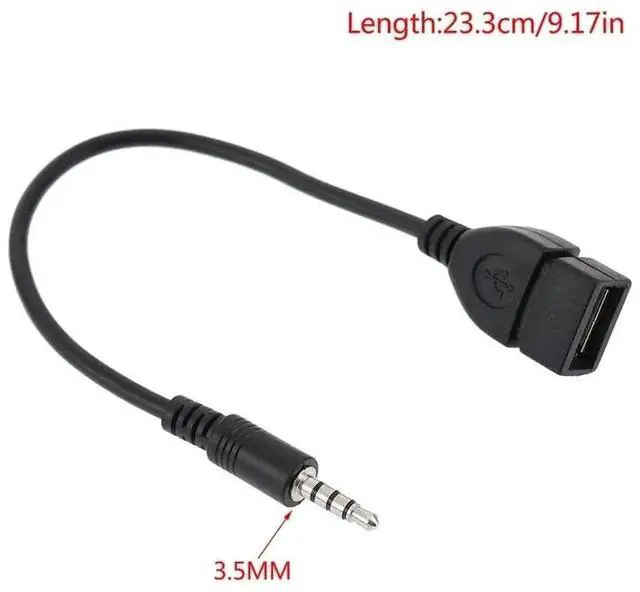 Alt view image 2 of 7 - 2-Pack AUX to USB Adapter, 3.5mm Male Audio Jack to USB 2.0 Female Converter for Car Gold-Plated Anti-Interference Cable for Playing Music from U Disk