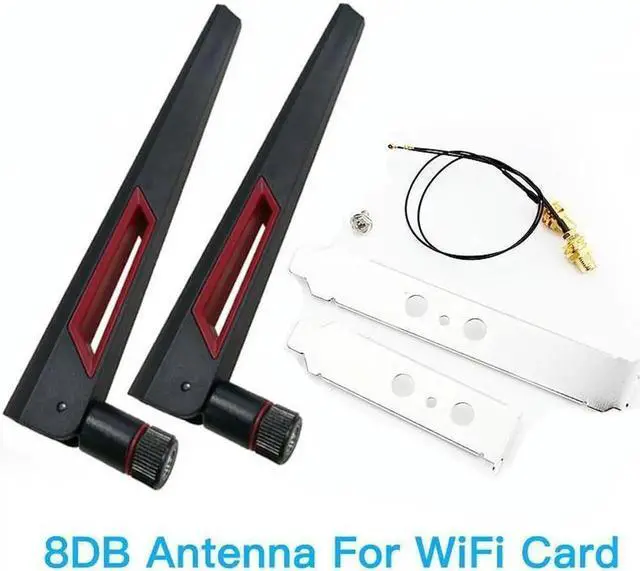 Main image of 2x8Dbi Dual Band M.2 IPEX MHF4 U.fl 20cm 30cm Cable to RP-SMA Pigtail WiFi Antenna Set For I-ntel AX210 AX200 9260 9560 NGFF Card(30cm antenna set)