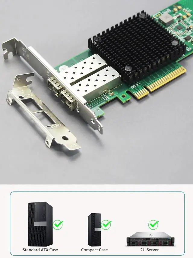 Alt view image 4 of 7 - ST7268 2-Port 10Gb SFP+ Ethernet Network Card with Intel 82599ES Controller, PCIE 2.0 X8 Interface, Support Windows 11/10/Windows Server/Linux/ESX/VMware ESXi(Not Support Mac OS)
