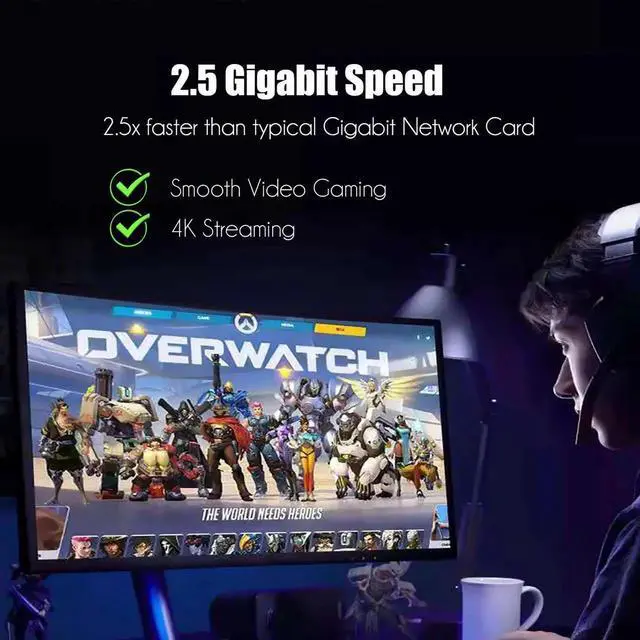 Alt view image 7 of 7 - LE8445 4-Port 2.5Gb PCIe Network Card for Desktop PC, 2500/1000/100Mbps Gigabit Ethernet RJ45 LAN Port, PCIE X4 Interface, Regular & Low Profile Bracket