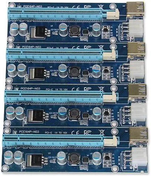 Alt view image 3 of 5 - PCI-E 1x to 4 ports pcie 16x Mining Machine Enhanced Extender Riser Card Adapter