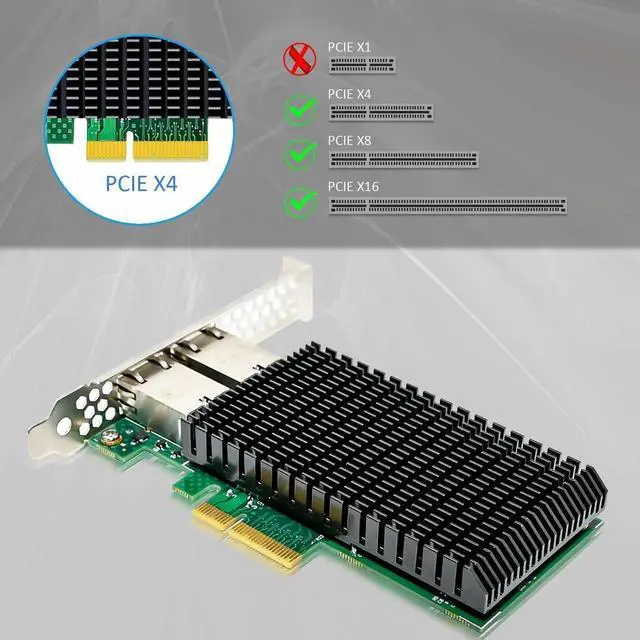 Alt view image 4 of 7 - ST7368 2-Port 10G RJ45 Ethernet Network Card with Intel X550 Controller, PCIE 3.0 X4 Interface, Support Windows 11/10/Windows Server/Linux/ESX/VMware ESXi(Not Support Mac OS)