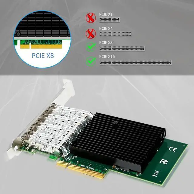 Alt view image 5 of 7 - ST7219 4-Port 10G SFP+ Ethernet Network Card with Intel X710-BM1 Controller, PCIE 3.0 X8 Interface, Support Windows 11/10/Windows Server/Linux/ESX/VMware ESXi(Not Support Mac OS)