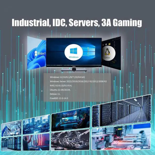 Alt view image 7 of 7 - ST7223 4-Port 10G RJ45 Ethernet Network Card with Intel X710 Controller, PCIE 3.0 X8 Interface, Support Windows 11/10/Windows Server/Linux/ESX/VMware ESXi(Not Support Mac OS)