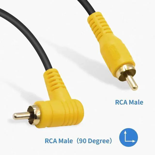 Alt view image 4 of 7 - Short RCA Extension Cable 6in/15cm, 90 Degree RCA Subwoofer Cable, RCA Male to Male Audio Cable Supports Shielded Digital Analogue, for HDTV, DVD, Amplifiers 2 Pack