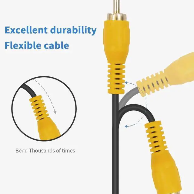 Alt view image 3 of 7 - Short RCA Extension Cable 6in/15cm, 90 Degree RCA Subwoofer Cable, RCA Male to Male Audio Cable Supports Shielded Digital Analogue, for HDTV, DVD, Amplifiers 2 Pack