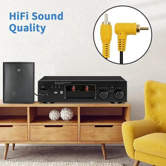 Alt view image 5 of 7 - Short RCA Extension Cable 6in/15cm, 90 Degree RCA Subwoofer Cable, RCA Male to Male Audio Cable Supports Shielded Digital Analogue, for HDTV, DVD, Amplifiers 2 Pack