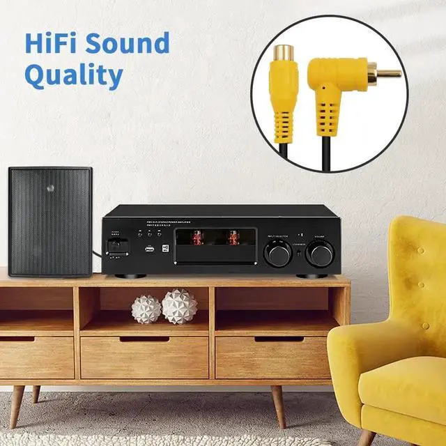 Alt view image 4 of 7 - Short RCA Extension Cable 6in/15cm, 90 Degree RCA Subwoofer Cable, RCA Male to Female Audio Cable Supports Shielded Digital Analogue, for HDTV, DVD, Amplifiers 2 Pack